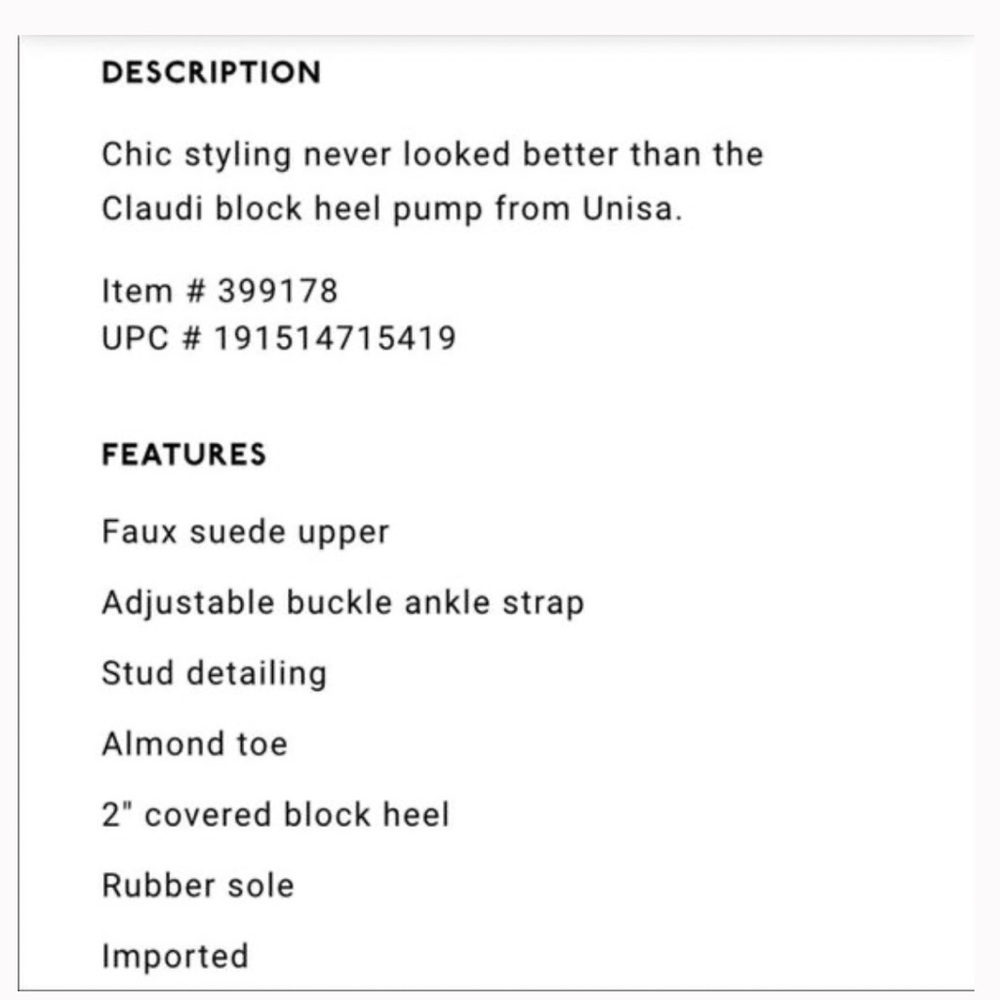 UNISA Claudi Block Heel Black faux suede studded Pumps ankle buckle like new - Picture 2 of 6